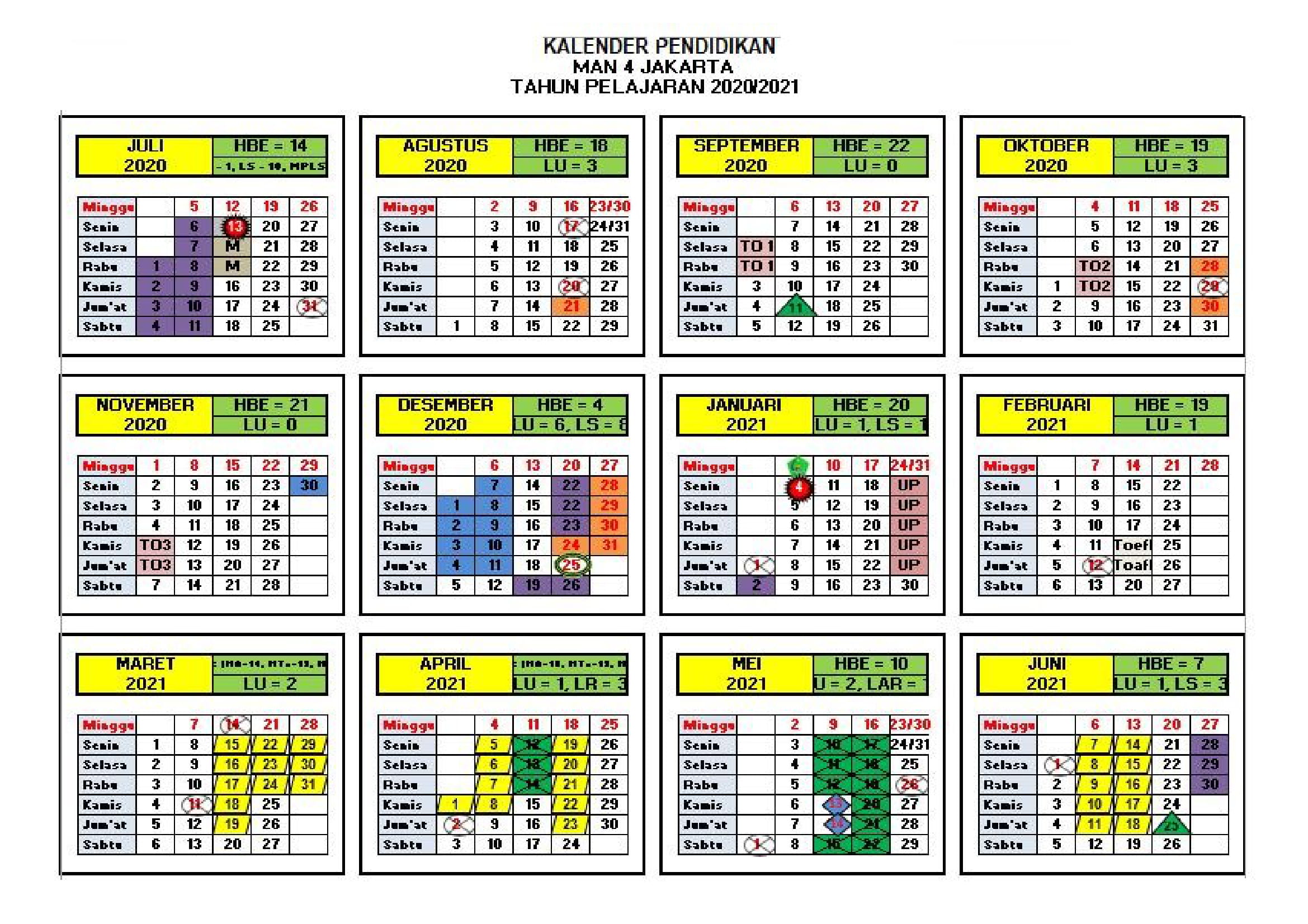 Kalender akademik sma 2021