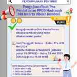 Pengajuan Akun/Pra Pendaftaran PPDB Madrasah DKI Jakarta dibuka kembali