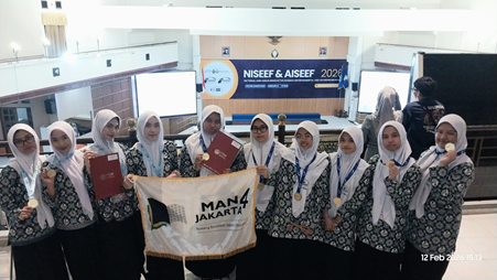Siswa MAN 4 Jakarta berhasil menorehkan empat medali di Ajang Riset AISEEF dan NISEEF 2026