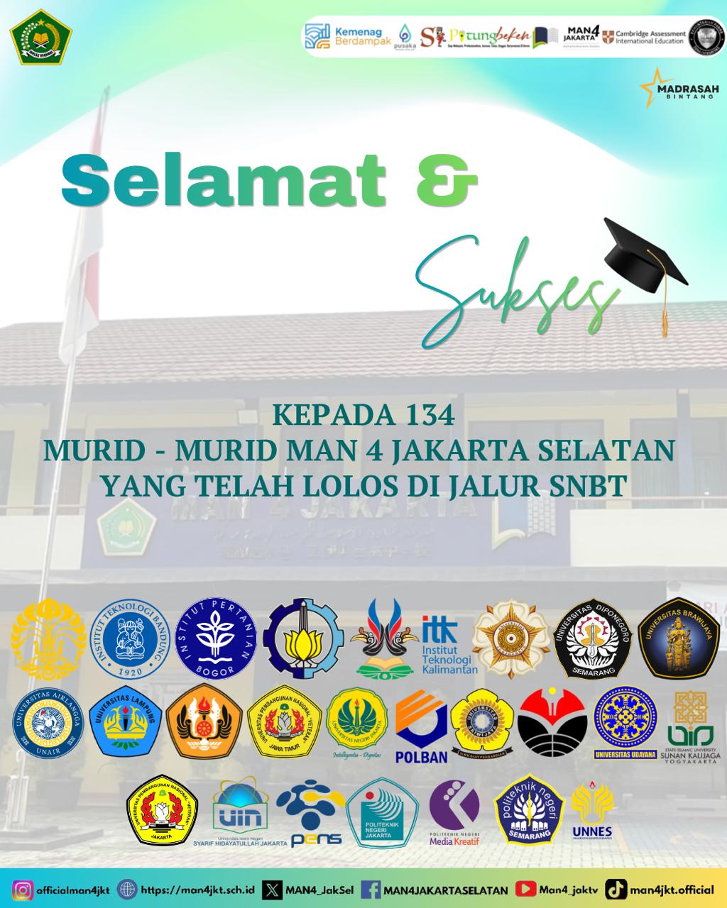 134 Murid MAN 4 Jakarta Selatan Raih Tiket Masuk Perguruan Tinggi Negeri Favorit Lewat Jalur SNBT 2026