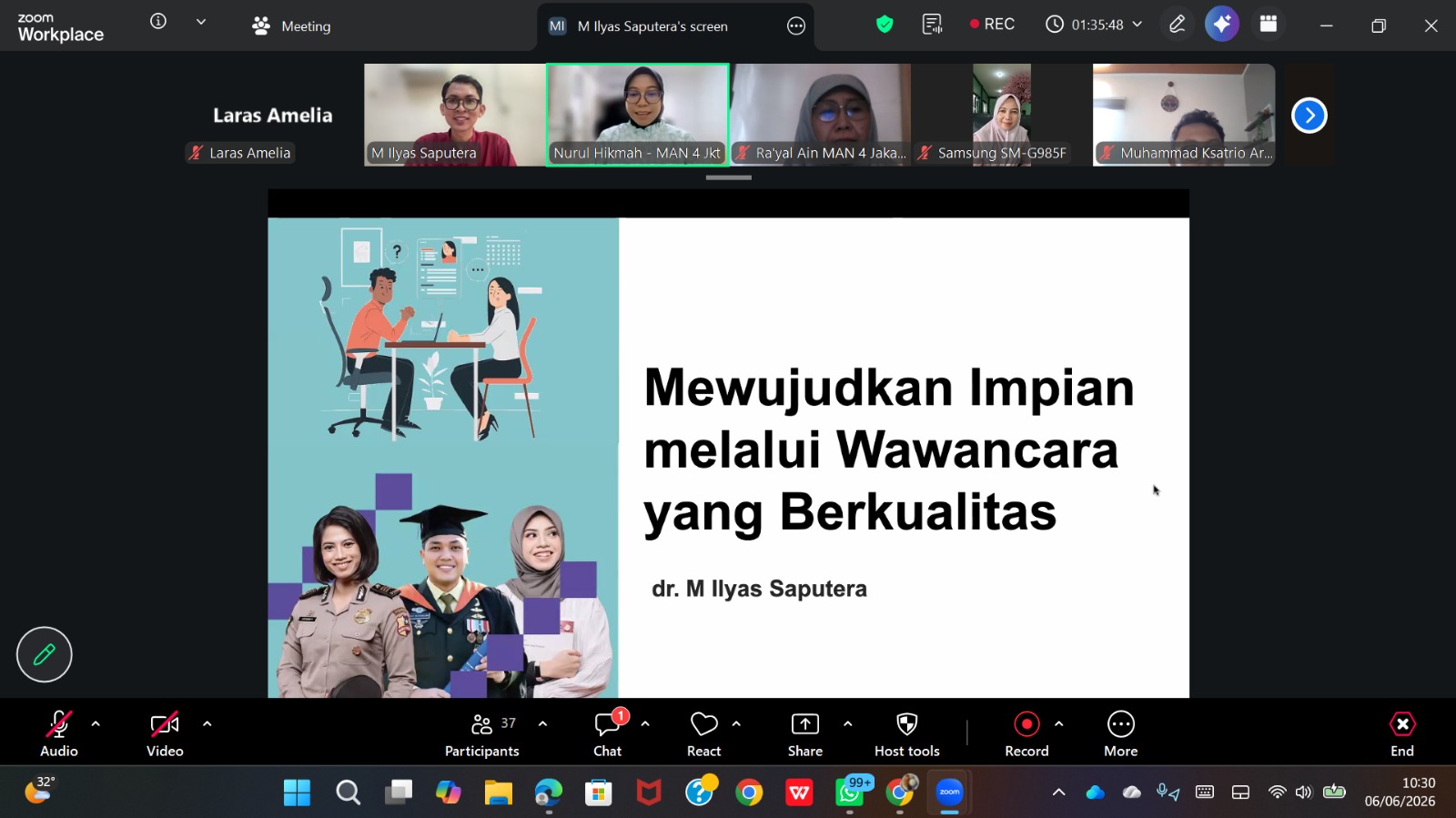 MAN 4 Jakarta Selatan Gelar Sharing Session Inspiratif Bersama dr. Muhammad Ilyas Saputera